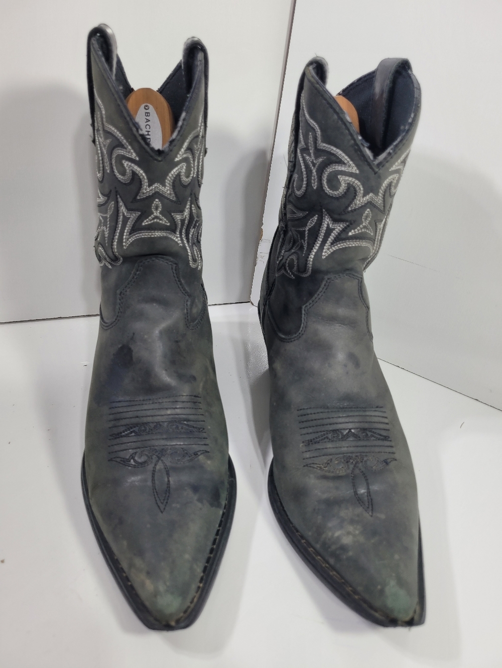 Durango RD3448 Womens 9.5 M Leather Western Boots Charcoal Distressed Gray Rode